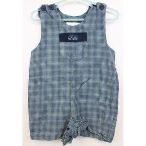 Strasburg Baby Boy Plaid Jumper sz 24 M Truck Classic Picnic Summer Romper Jon